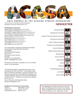 Newsletter, Volume 88, Spring/Summer 2011 NEWSLETTER