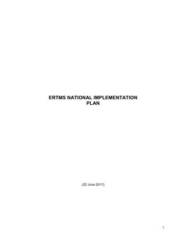 Ertms National Implementation Plan