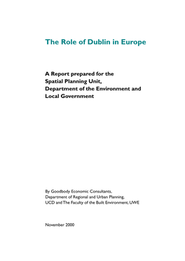 The Role of Dublin in Europe
