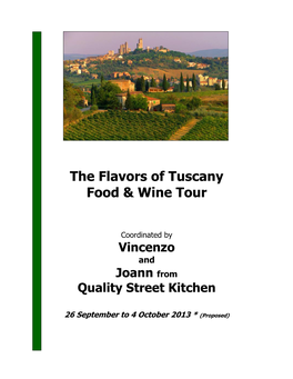 Invoice Tuscany Food and Wine Tour