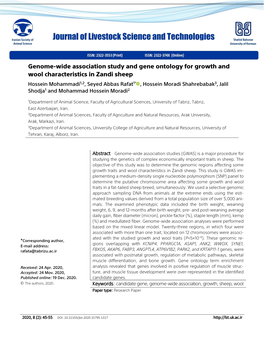 Genome-Wide Association Study and Gene Ontology for Growth and Wool