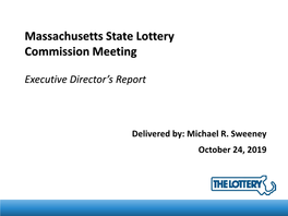 Massachusetts State Lottery Commission Meeting