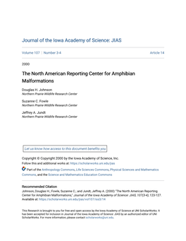 The North American Reporting Center for Amphibian Malformations