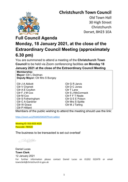 20210118 Full Council Agenda