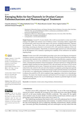 Emerging Roles for Ion Channels in Ovarian Cancer: Pathomechanisms and Pharmacological Treatment