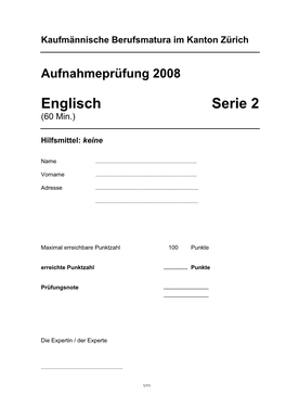 Englisch Serie 2 (60 Min.)