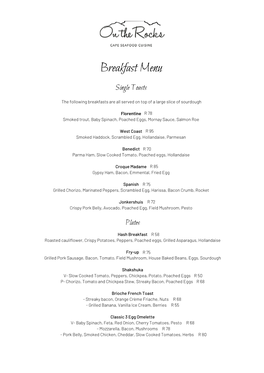 Breakfast Menu