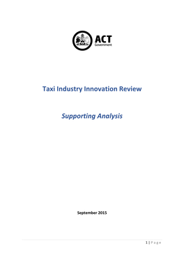 Taxi Industry Innovation Review Supporting