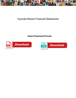 Hyundai Motors Financial Statements