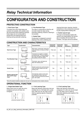 Relay Technical Information CONFIGURATION and CONSTRUCTION PROTECTIVE CONSTRUCTION 1