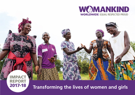 Transforming the Lives of Women and Girls Contents