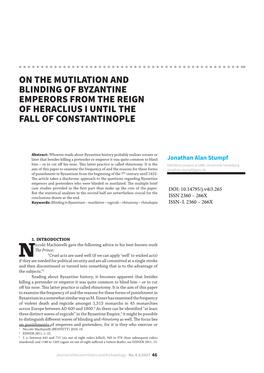 On the Mutilation and Blinding of Byzantine Emperors from the Reign of Heraclius I Until the Fall of Constantinople