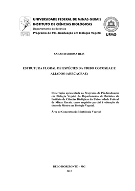 Estrutura Floral De Espécies Da Tribo Cocoseae E Aliados (Arecaceae)