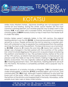 JICC Teaching Tuesday: Kotatsu