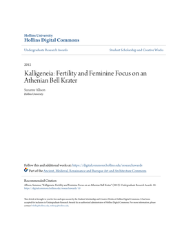 Fertility and Feminine Focus on an Athenian Bell Krater Suzanne Allison Hollins University