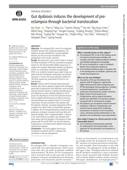 Gut Dysbiosis Induces the Development of Pre-Eclampsia