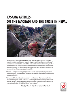 On the Maobadi and the Crisis in Nepal