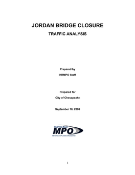 Jordan Bridge Closure Traffic Analysis