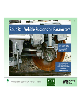 Basic Rail Vehicle Suspension Parameters