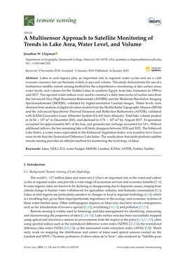 A Multisensor Approach to Satellite Monitoring of Trends in Lake Area, Water Level, and Volume