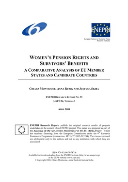 Women's Pension Rights and Survivors' Benefits