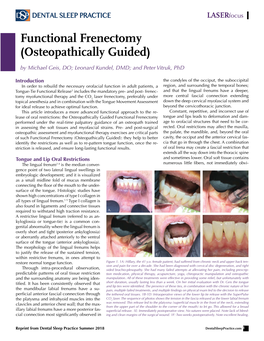 Functional Frenectomy (Osteopathically Guided)