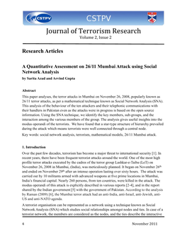 Journal of Terrorism Research Volume 2, Issue 2