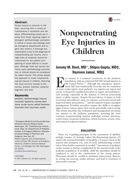 Nonpenetrating Eye Injuries in Children / Root Et Al