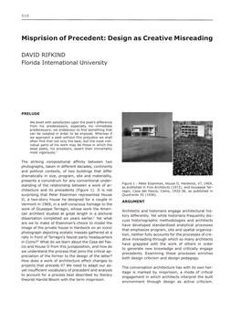 Misprision of Precedent: Design As Creative Misreading