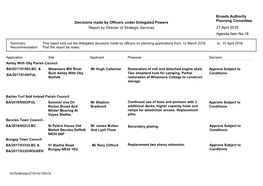 Delegated Decisions Report