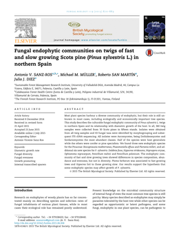 Fungal Endophytic Communities on Twigs of Fast and Slow Growing Scots Pine (Pinus Sylvestris L.) in Northern Spain