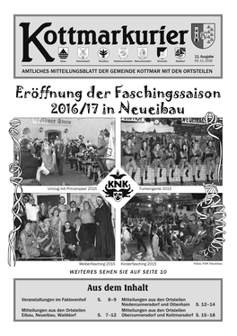 Eröffnung Der Faschingssaison 2016/17 in Neueibau