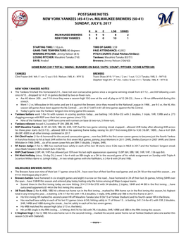 Post-Game Notes