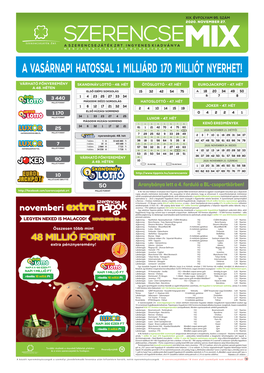 A Vasárnapi Hatossal 1 Milliárd 170 Milliót Nyerhet!