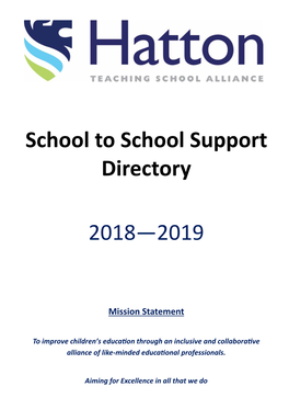 School to School Support Directory 2018—2019