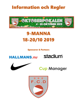 Information Och Regler 9-MANNA 18-20/10 2019