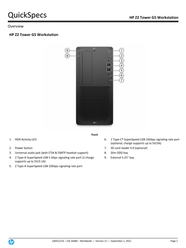 HP Z2 Tower G5 Workstation