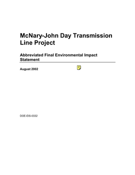 Mcnary-John Day Transmission Line Project