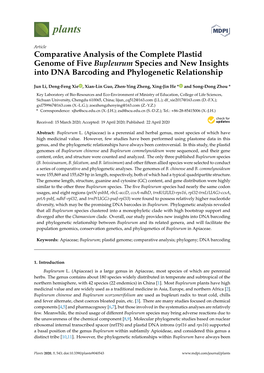 Comparative Analysis of the Complete Plastid Genome of Five Bupleurum Species and New Insights Into DNA Barcoding and Phylogenetic Relationship