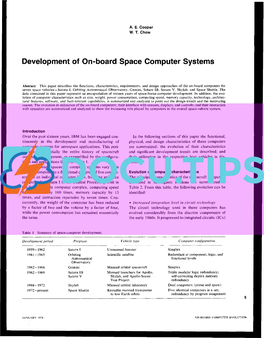 Development of On-Board Space Computer Systems