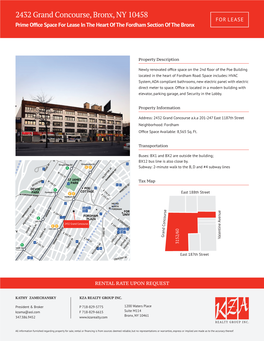 2432 Grand Concourse, Bronx, NY 10458 for LEASE Prime Office Space for Lease in the Heart of the Fordham Section of the Bronx