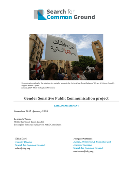 Baseline Assessment for Gender Sensitive Public Communication