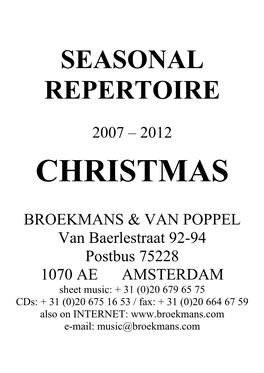 Seasonal Repertoire