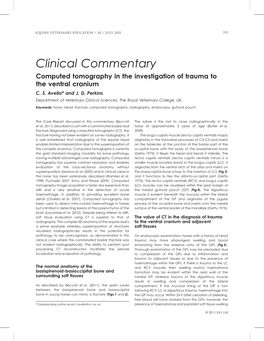 Clinical Commentaryeve 253 333..338 Computed Tomography in the Investigation of Trauma to the Ventral Cranium C