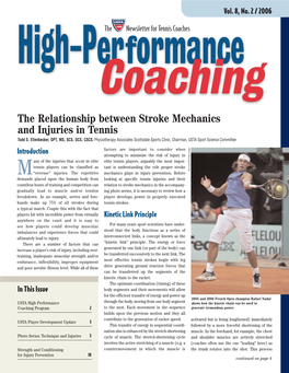 USTA Hip Injury Newsletter