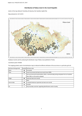 1 Distribution of Rubus Clusii in the Czech Republic