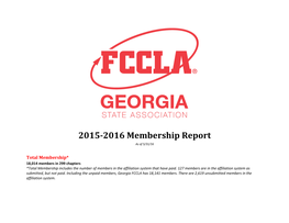 2015-2016 Membership Report As of 5/31/16