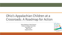 Ohio's Appalachian Children at a Crossroads: a Roadmap for Action