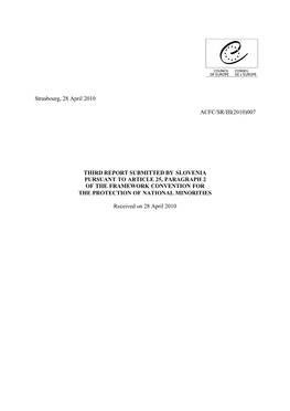 Strasbourg, 28 April 2010 ACFC/SR/III(2010)007 THIRD