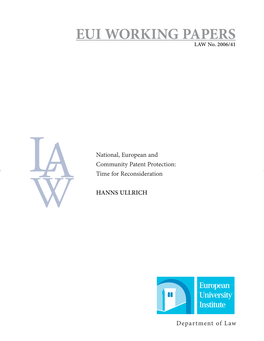 Copertina LAW.Indd 1 18/12/2006 11:49:07 EUROPEAN UNIVERSITY INSTITUTE DEPARTMENT of LAW